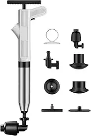 Air Drain Plunger - Powerful Sink Plunger Pump with Real-Time Barometer, Pipe Plumbing Tool for Kitchen Bathroom, Drain Cleaner Hair Clog Remover