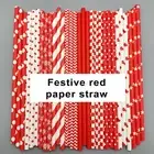 Water Straws Party Colorful Holiday Paper 100 Pack Bpa-free Disposable Drinking