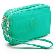 Three-Layer Zipper Short for Ladies Change Mobile Bag(Green)