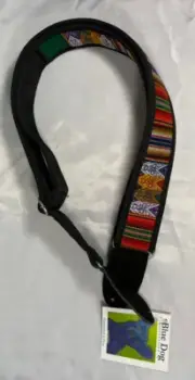 Blue Dog Green Inca 2-Inch Handmade Guitar Strap, New!