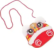 [BESTYASH] Year Embroidery Bag Cross Body Pouch Decorative Plush Tiger Head Hat Hanfu Bag Cute Shoulder Pouch