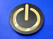 Power On Off Button Shutdown RESTART Computer Cream Black Color Belt Buckle