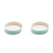 2x GreenLife Contour Turquoise Round Carbon Steel Cake Pan 9'' Baking Tray