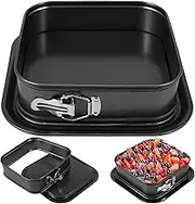 Fulasun Springform Pan Non-Stick Cheesecake Baking Pan Metal Square/Rectangle Cake Lock Making Pan with Removable Loose Base Leak-Proof Bakeware Dishwasher Safe for Home Kitchen DIY