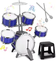 Upgraded Kids Drum Set for Toddlers 1-3 Plastic Musical Jazz Drum Instruments Ki