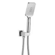 Decaura 3 Function Square Handheld shower head set with 1.5m shower hose G1/2 Brass Wall Base Holder Chrome