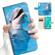 ( For Vivo Y22s ) Wallet Flip Case Cover AJ23421 Dolphin