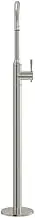 Meir Harrington Freestanding Bath Mixer - Floorstanding Bath Spout with Integrated Mixer, Designed w/Solid Brass, Single-Handle Design, European Components & Cartridge - PVD Brushed Nickel Finish