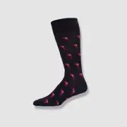 $30 Paul Smith Men's Black Graphic Print Italy Brian Toucan Dress Socks One Size