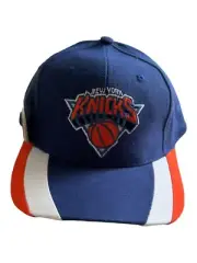 New Vtg 90's Twins Enterprise Blue New York Knicks Tri Color Snapback Hat Cap