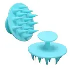 2pcs Blue Hair Shampoo Brush Head Scrubber Soft Silicone Wet Dry Scalp Massa DM5