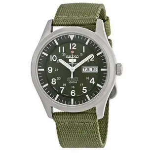 SEIKO WATCH 精工全日本製軍用第三代軍綠色帆布帶自動機械腕錶 型號：SNZG09J1