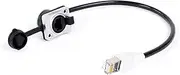 ROBAUN CAT5E 8P8C RJ45 STP Cable Male to Female D-Type Panel Mount Ethernet LAN Network 8 Pin Straight Extension Indoor Cable 0.2M-50M(White,10M)