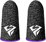 Finger Sleeves for Gaming,Thumb Sleeves Mobile Gaming Finger Protector,Breathable Fingertips Finger Cover,Non-Scratch Sensitive Screen Gaming Artifact Thumb Gloves Finger Game Sleeve(Purple)
