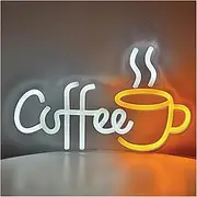Sign Lamp Coffee Neon Sign LED Light USB Powered for Party Room Pub Club Milk Tea Shop Wall Art Decoration 28.2cm×17.1cm