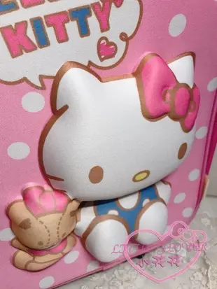 ♥小花花日本精品♥ Hello Kitty立體全身坐姿小熊粉紅水玉點點拉桿式書包行李箱90039607