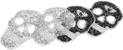 Baluue 4pcs Skull Rhinestone Patch Appliques for Clothing Repair DIY Bag Hat Decoration Easy Application Versatile Style Enhancement for Parties and Daily Wear