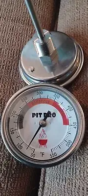 3" Dial BBQ Pit/Smoker/Grill Thermometer 6" Stem 50/550F Custom Zoned Dial