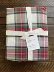 Pottery Barn Stewart Plaid Organic Percale Sheet Set 4 Piece New Full