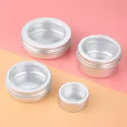 5pcs Aluminium Empty Cosmetic Pot Jar Container Silver Sample Bottle 25ml-100ml