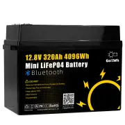 Gokwh 12V 320AH LiFePO4 Lithium Battery 4096Wh 200A BMS 8000+ Deep Cycles Built-in bluetooth Perfect for RV, Marine, Hom