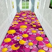 Runner Rugs, Washable Non-Slip Carpet Kitchen Hall Stairs Narrow Runner Rug with Non Slip Backing,1m x 2m