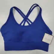 Laundry by Shelli Segal Blue Cross-Back Sports Bra NWT Sz SM