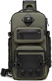 OZUKO 9585 Custom Logo Outdoor Waterproof Chest Bags Travel Cross Body Sling Bag Camera Stick Holder Sling Bag For Men