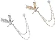 [WOFASHPURET] Eagle Tassel Brooch Rhinestone Brooch Chains Collar Brooches Shirt Collar Brooch Pin Rhinestone Sweater Brooch Mens Sweater Cardigan Cartoon Collar Brooch Rhinestones