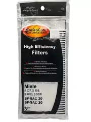 EnviroCare 905 3pk High Efficiency Filters for Miele S227 S858 S4000 & S5000