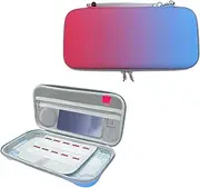 Carrying Case for Switch 2, Portable Switch Travel Carry Case with 10 Game Card Pockets, EVA Hard Shell Game Travel Storage Bag (Red Blue)