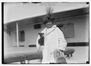 Amelia Bingham carrying dog c1900 Large Old Photo
