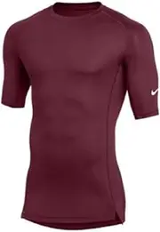 [Nike] Mens Pro Fitted Half Sleeve Tee (Large, Dark Maroon)