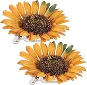CORHAD 2pcs Sunflower Curtain Tiebacks Decorative Drapery Holdback Clips for Easy Curtain Organization No Tools Required for Living Bedroom and Office Use