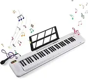 61-Key Electronic Piano Multifunctional 61 Keys Piano Keyboard Portable Musical Instrument Illuminated Keyboard Digital Piano with Music Score Stand/Microphone for Beginners