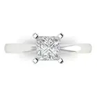1CT Princess Sapphire Wedding Bridal Promise Engagement Ring 14k White Gold