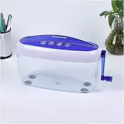 Micro Home Shredder File Hand Paper Cutting Machine Manual Document Office Shredder for Paper/Notes/Bills/Portrait/Photos (Color : Blue)