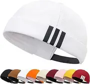 [Enwokran] Brimless Docker Cap Cotton Adjustable Beanie UV Protection Sailor Hat Harbour Hat Street Casual Sailor Hat Skull Blanket Hat