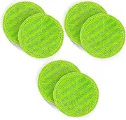 Pack of 6 Microfibre Replacement Mop Pads - 16 cm Diameter, Universal for Hurricanes Floating Mop M30457, Dyson Battery Wiper - Green