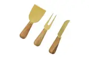 Davis & Waddell Acacia Brass Cheese Knives Set of 3 isAlbi DES0625