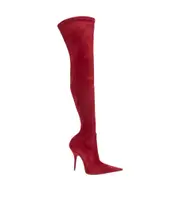 Balenciaga Avenue Over-The-Knee Heeled Boots 39 red