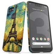 For Google Pixel 3 XL Tough Protective Cover, Eiffel Tower Painting