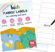 No-Iron Fabric Labels, Kids Clothing Various Size, White_ Multiple Sizes