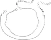 [WLVinson] Silver Anklet for Women, Pack of 2, Anklet for Women, 925 Silver, Delicate and Elegant Anklets for the Beach, Fashionable and High-Quality Anklets for Women, Addition to Your Jewellery Set, 1