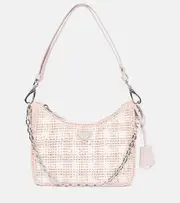 [Prada] Prada Re-edition crochet shoulder bag One Size white