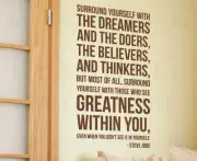 Steve Jobs Surround Yourself with Dreamers and Doers Wall Decal Vinyl Art A58