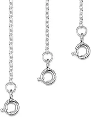 [Amberta] 925 Sterling Silver 2 mm Thick Curb Chain Extender Set for Women - Various Styles - Extension for Necklace Bracelet or Anket - Contains 3 Sizes - 1, 2 and 4 inch - 2.5, 5 and 10 cm