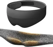 DREAMLIGHT Sleep Mask, 100% Light Blocking Eye Mask for Women Men Side Sleeper, 3D Contoured Cup & No Eye Pressure, Soft & Breathable Blindfold for Travel Yoga Nap Shift Work Meditation, Black