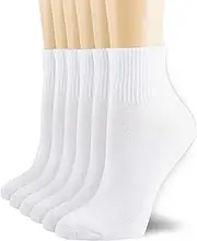 [NevEND] 6 Pairs Women's Men's Ankle Cotton Mini Crew Socks Athletic Running Sports with Thick Cushioned
