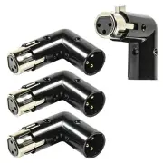 4pcs HQRP 3-Pin XLR Angle Adapter Dual Male & Female 4 Adjustable Angle Position